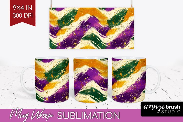 Mardi Gras Mug Wrap - Carnival Mug PNG Sublimation
