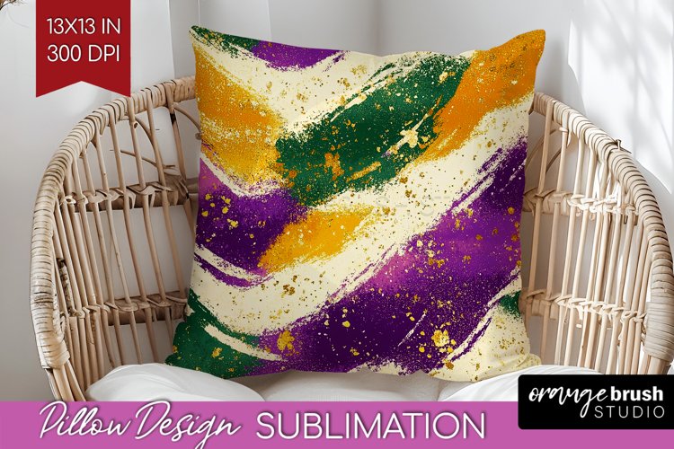 Mardi Gras Pillow Sublimation - Carnival Pillow Cover PNG