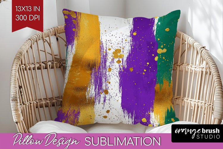 Mardi Gras Pillow Sublimation - Carnival Pillow Cover PNG