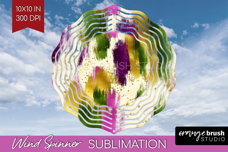 Mardi Gras Wind Spinner Sublimation PNG - Carnival Round