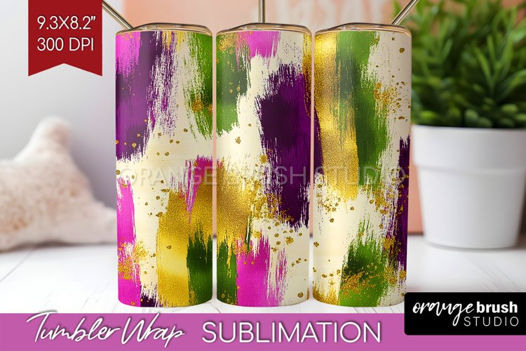 Mardi Gras Tumbler Wrap - Carnival Tumbler PNG Sublimation