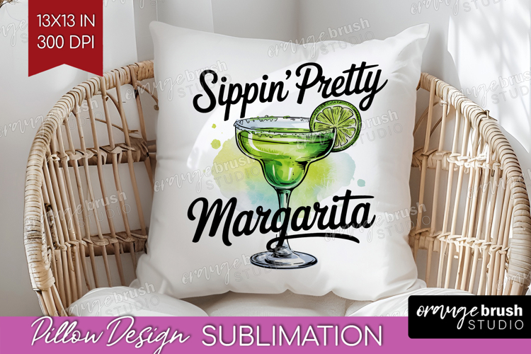 Margarita Cocktail Pillow Sublimation Summer Drink Pillow