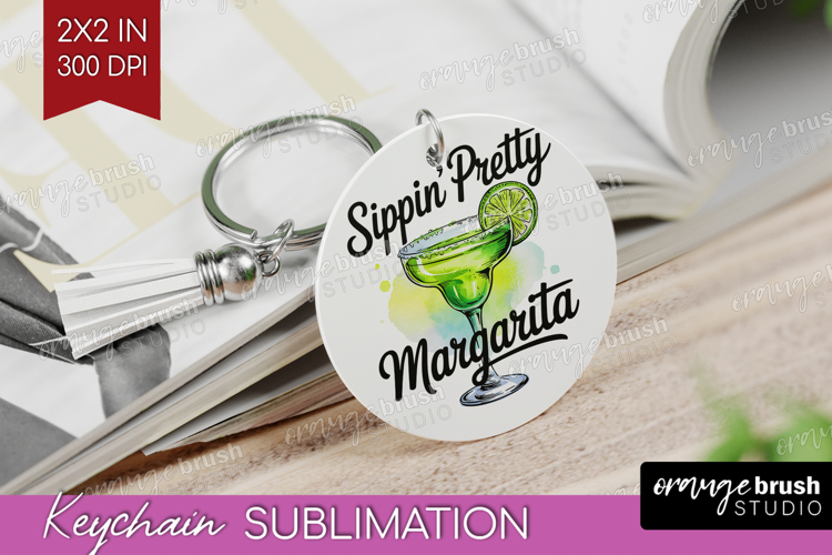 Margarita Cocktail Keychain PNG Summer Drink Keychain