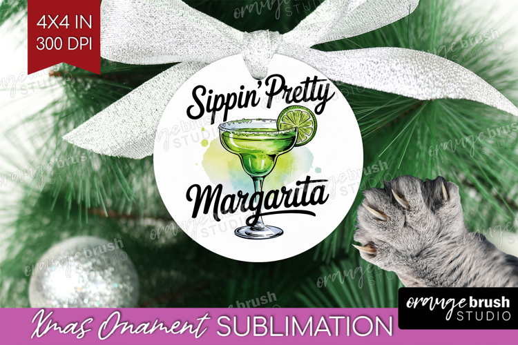 Margarita Cocktail Ornament PNG Summer Drink PNG Sublimation