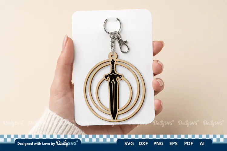 Medieval Sword Keychain SVG | Knight Sword Cut File