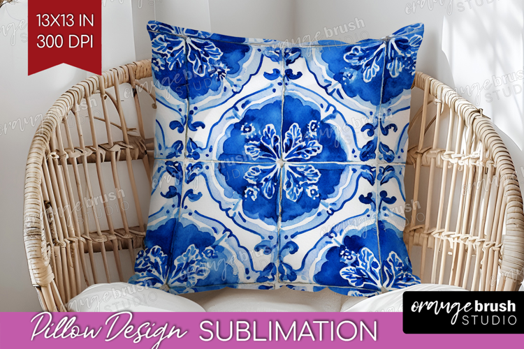 Mediterranean Pillow Sublimation - Italian Tile Pillow Cover