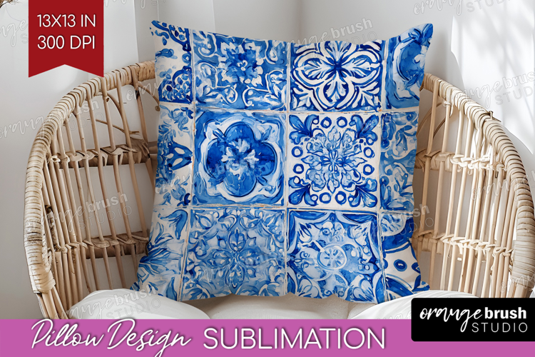 Mediterranean Pillow Sublimation - Italian Tile Pillow Cover