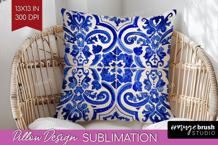 Mediterranean Pillow Sublimation - Italian Tile Pillow Cover