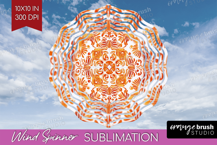 Mediterranean Wind Spinner Sublimation PNG - Italian Tile