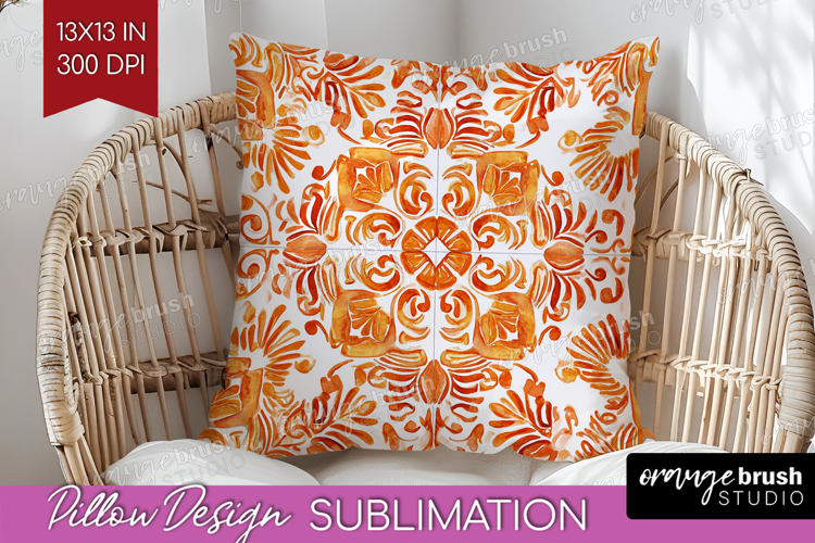 Mediterranean Pillow Sublimation - Italian Tile Pillow Cover
