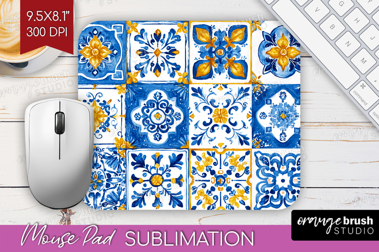 Mediterranean Mouse Pad Sublimation - Italian Tile Mousepad