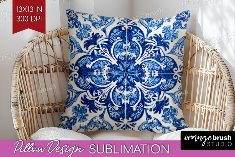 Mediterranean Pillow Sublimation - Italian Tile Pillow Cover