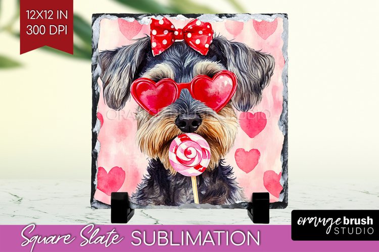 Miniature Schnauzer Valentine Slate PNG Valentines Day Slate