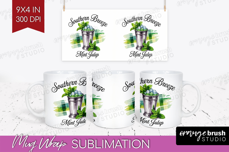 Mint Julep Cocktail Mug Wrap Summer Drink Mug PNG