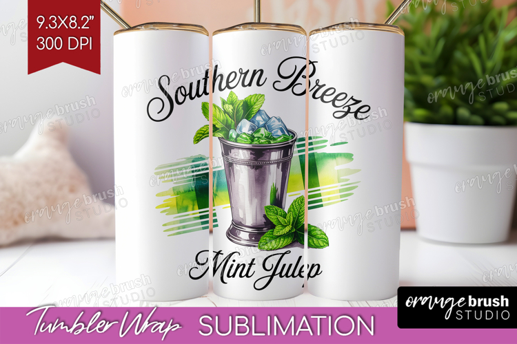 Mint Julep Cocktail Tumbler Wrap Summer Drink Tumbler PNG
