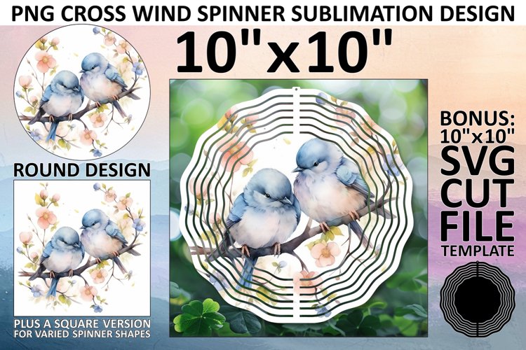 Colorful Bird Spinners: Sublimation PNG Art