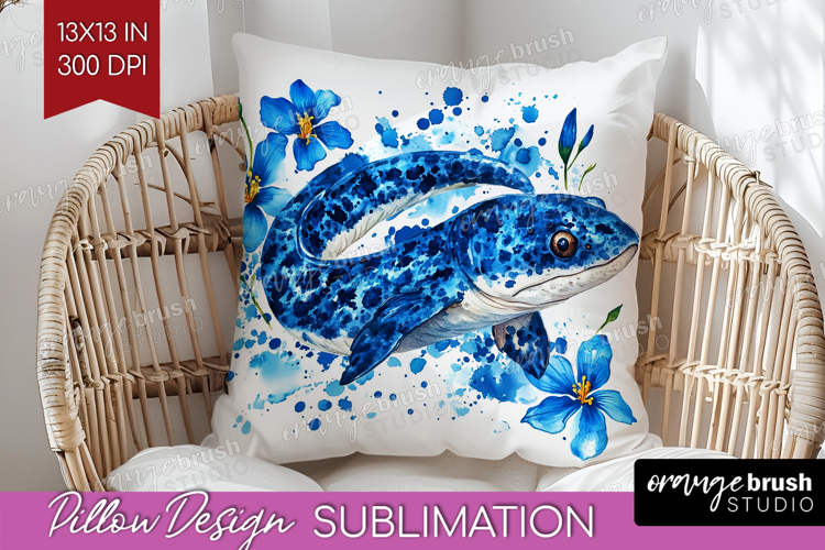 Moray Floral Pillow Sublimation Blue Flowers Pillow Cover