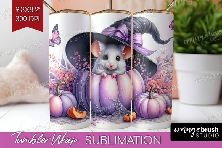 Mouse Halloween Tumbler Wrap Coquette Tumbler PNG