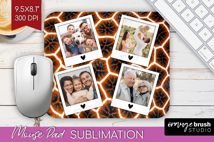 Animal Print Photo Mouse Pad PNG - Wild Animal Picture Frame