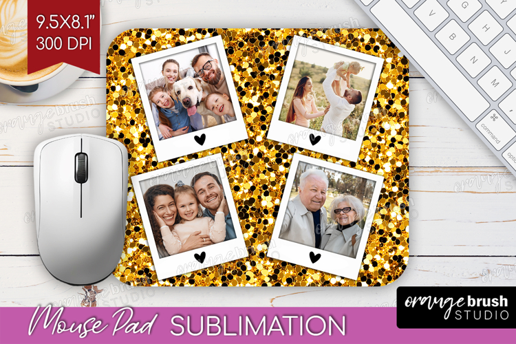 Glitter Photo Mouse Pad PNG - Sparkle Picture Frame Mouse