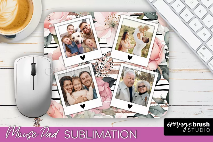 Photo Mouse Pad Sublimation, Floral Mouse Pad Picture Frame