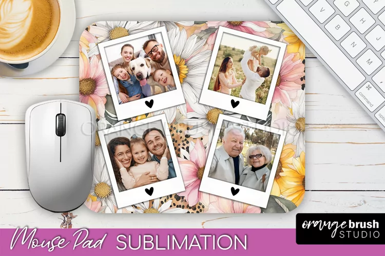 Photo Mouse Pad Sublimation, Floral Mouse Pad Picture Frame