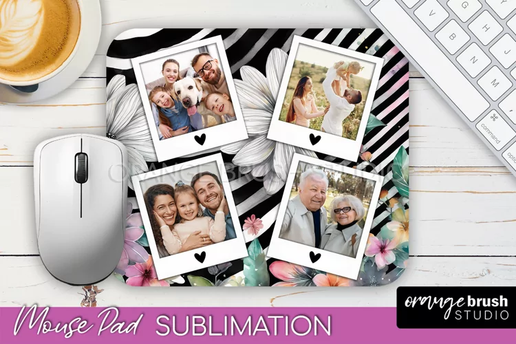 Photo Mouse Pad Sublimation, Floral Mouse Pad Picture Frame