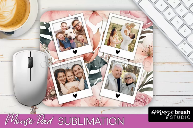 Photo Mouse Pad Sublimation, Floral Mouse Pad Picture Frame