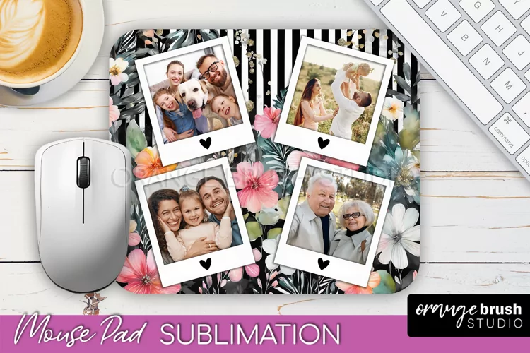 Photo Mouse Pad Sublimation, Floral Mouse Pad Picture Frame