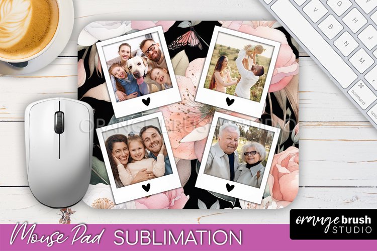 Photo Mouse Pad Sublimation, Floral Mouse Pad Picture Frame example image 1