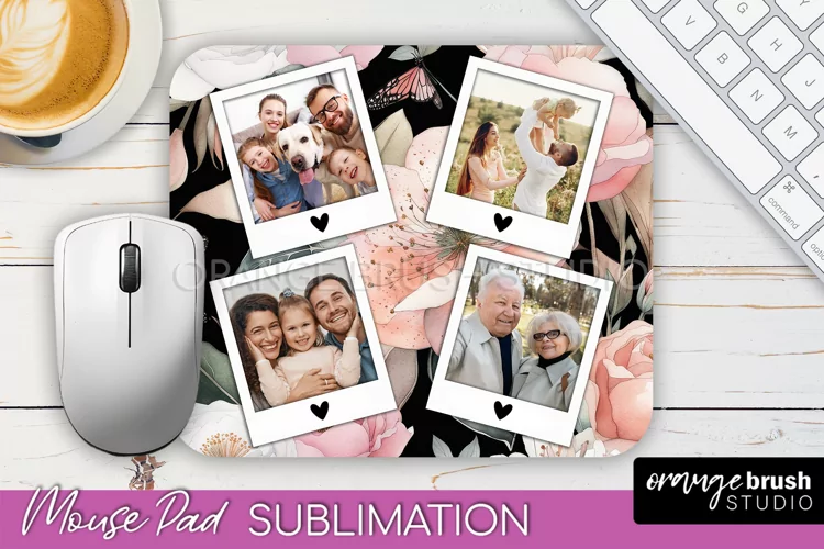 Photo Mouse Pad Sublimation, Floral Mouse Pad Picture Frame