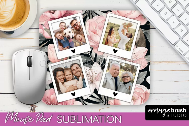 Photo Mouse Pad Sublimation, Floral Mouse Pad Picture Frame
