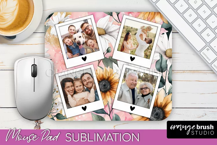 Photo Mouse Pad Sublimation, Floral Mouse Pad Picture Frame