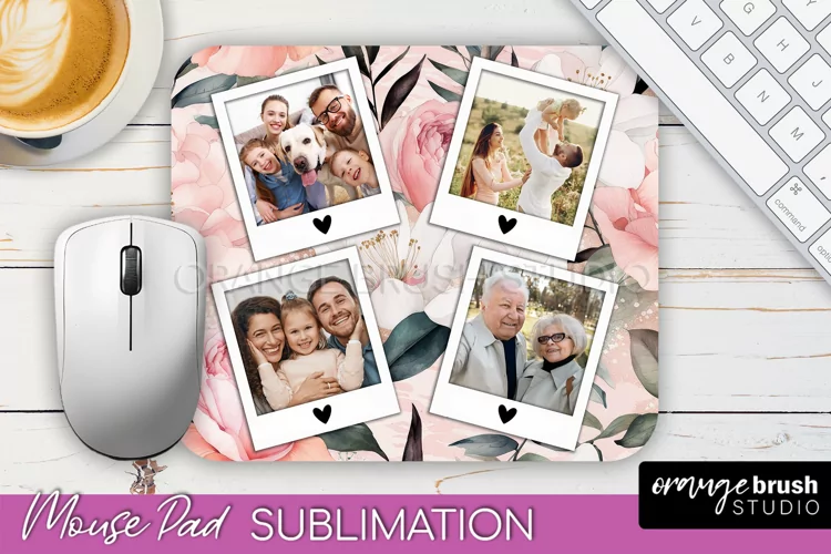 Photo Mouse Pad Sublimation, Floral Mouse Pad Picture Frame