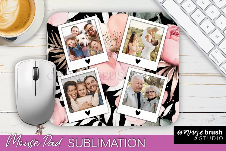 Photo Mouse Pad Sublimation, Floral Mouse Pad Picture Frame