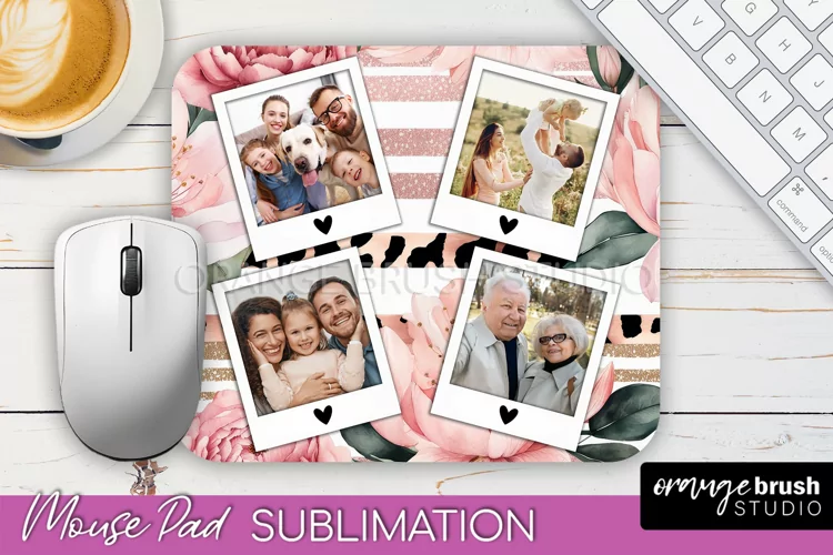 Photo Mouse Pad Sublimation, Floral Mouse Pad Picture Frame