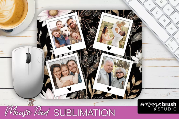 Photo Mouse Pad Sublimation, Floral Mouse Pad Picture Frame