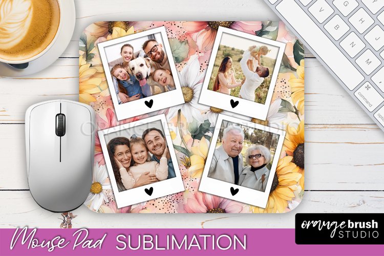 Photo Mouse Pad Sublimation, Floral Mouse Pad Picture Frame example image 1