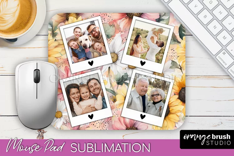 Photo Mouse Pad Sublimation, Floral Mouse Pad Picture Frame