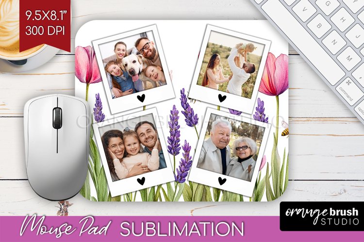 Wildflowers Photo Mouse Pad PNG - Floral Picture Frame Mouse