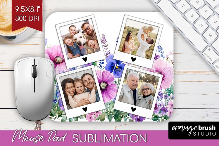 Wildflowers Photo Mouse Pad PNG - Floral Picture Frame Mouse
