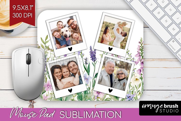 Wildflowers Photo Mouse Pad PNG - Floral Picture Frame Mouse