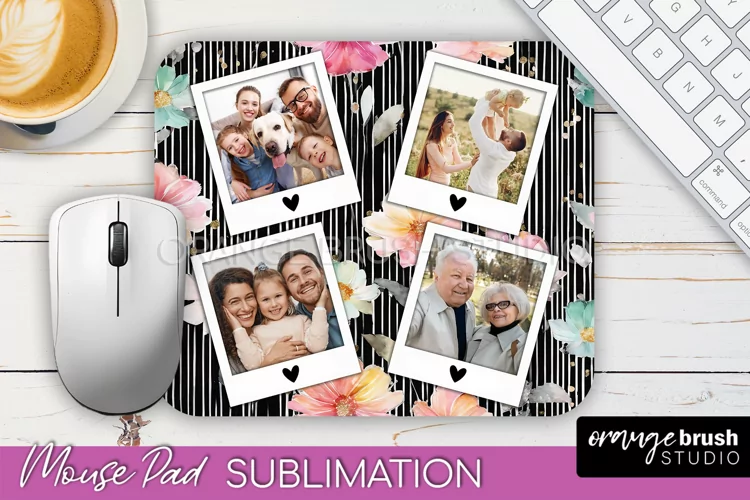 Photo Mouse Pad Sublimation, Floral Mouse Pad Picture Frame