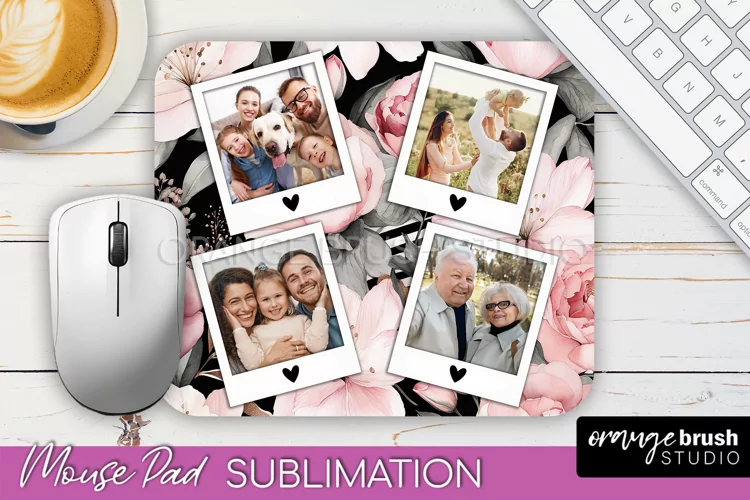 Photo Mouse Pad Sublimation, Floral Mouse Pad Picture Frame