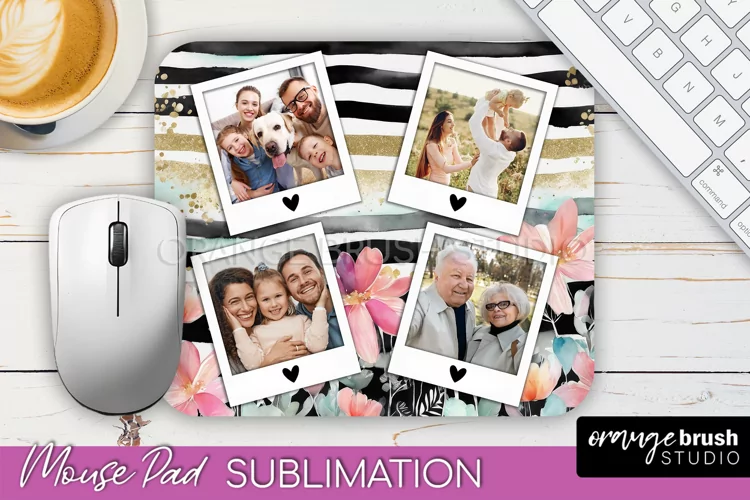 Photo Mouse Pad Sublimation, Floral Mouse Pad Picture Frame