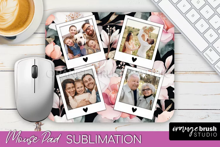 Photo Mouse Pad Sublimation, Floral Mouse Pad Picture Frame