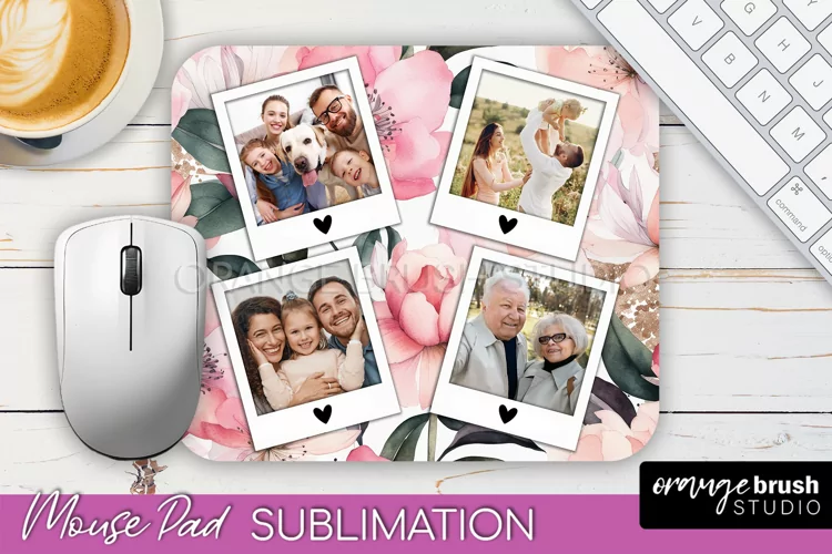 Photo Mouse Pad Sublimation, Floral Mouse Pad Picture Frame