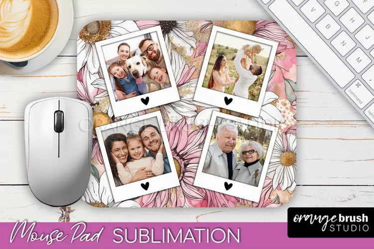 Photo Mouse Pad Sublimation, Floral Mouse Pad Picture Frame