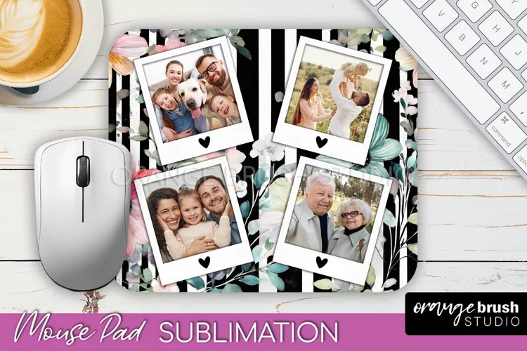 Photo Mouse Pad Sublimation, Floral Mouse Pad Picture Frame