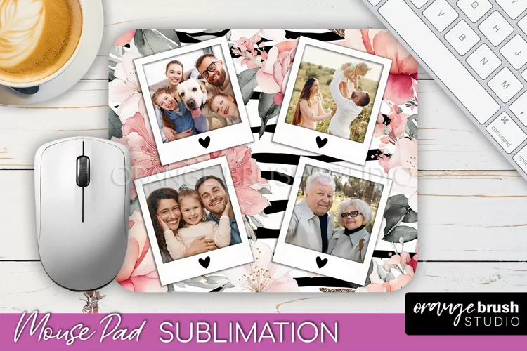 Photo Mouse Pad Sublimation, Floral Mouse Pad Picture Frame